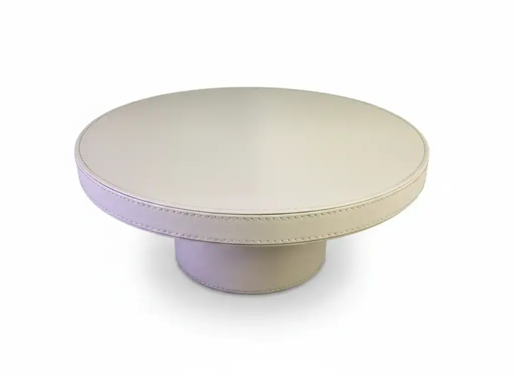 [XSH-2508-06-GM] Plateau rond similicuir 35.5_35.5_17  - .webp