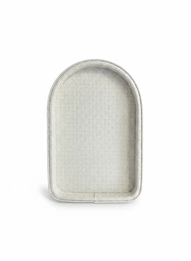 [XSH-2508-36-GM] Plat cannage arche similicuir 38.5_27_3.5 cm.webp