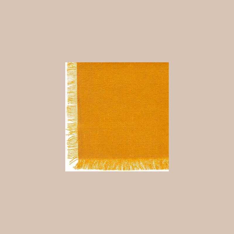 Nappe coton frange couleur moutarde150x250cm