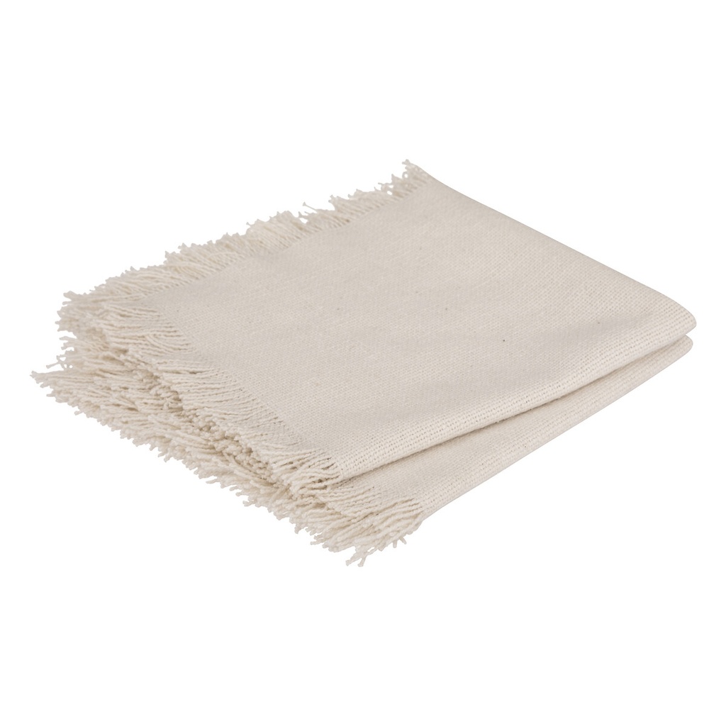 Serviette frange maha bl40x40 x2