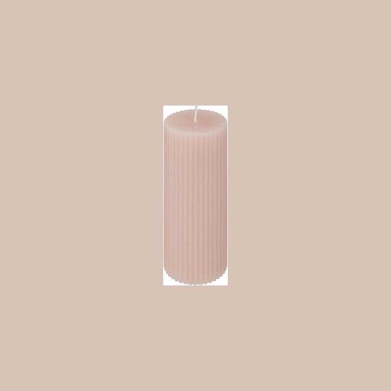 Bougie rond demi rose 5x14cm