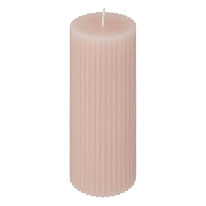 Bougie rond demi rose 5x14cm