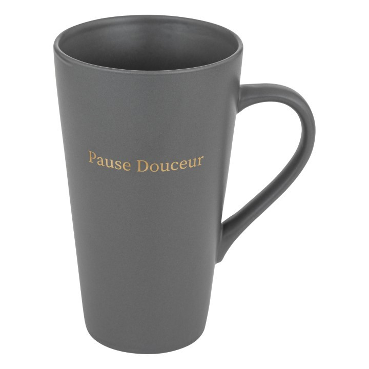 Mug "pause douceur" gris 50cl  