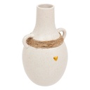 Vase céramique blanc avec corde FLO h22