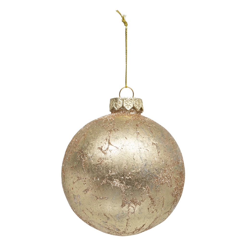 Boule de noel plast effet metal or 100mm