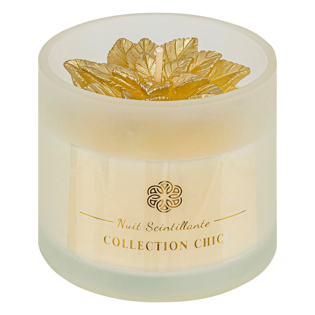 Bougie vr poinsettia dore 120g