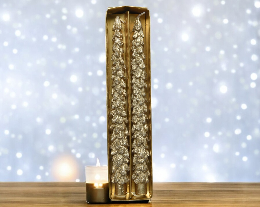 Bougie paraffine bougie longue sapin metallique