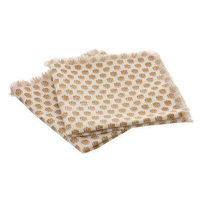 Serviette de table  imprime  maha beige 40x40 x2