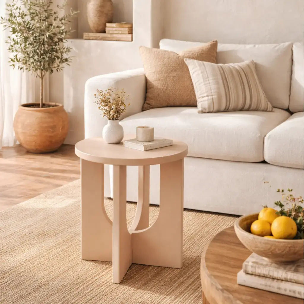 Table cafe bloom noisette