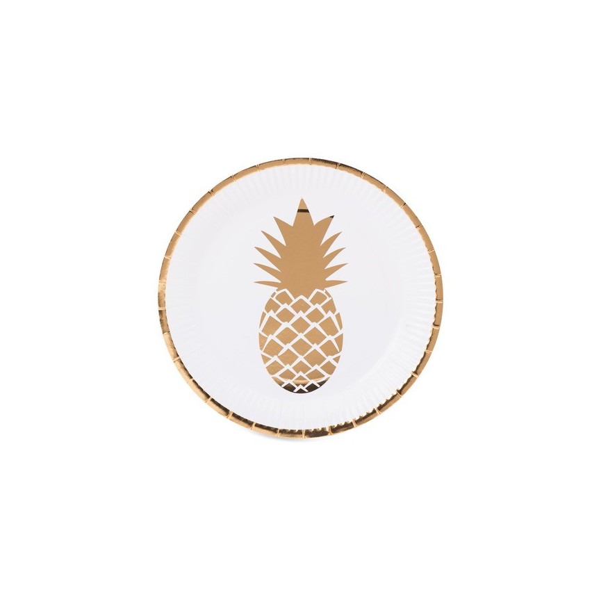 8 assiettes ananas or 23cm