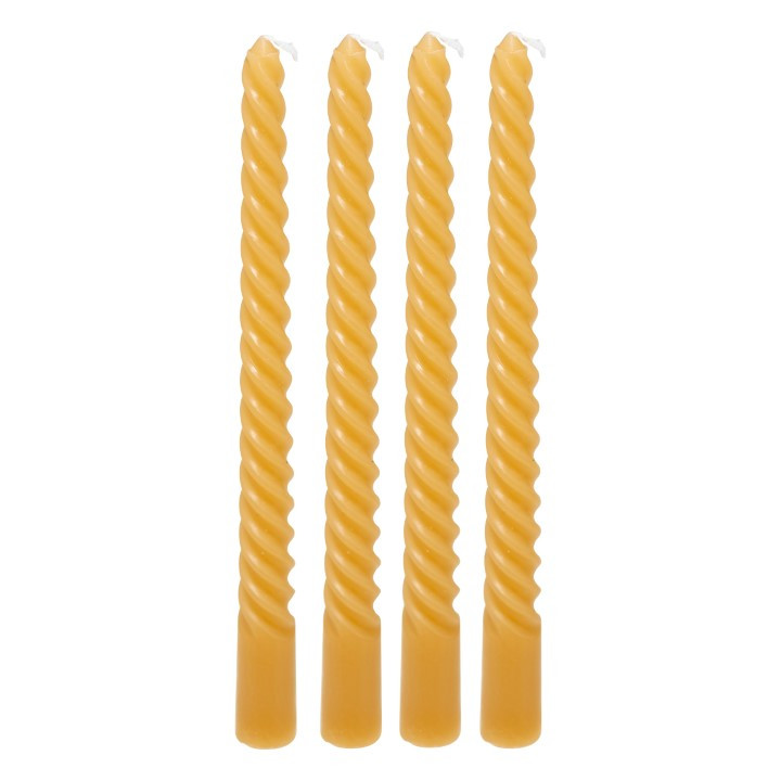 Bougie baton twist hugo jaune h25 x4