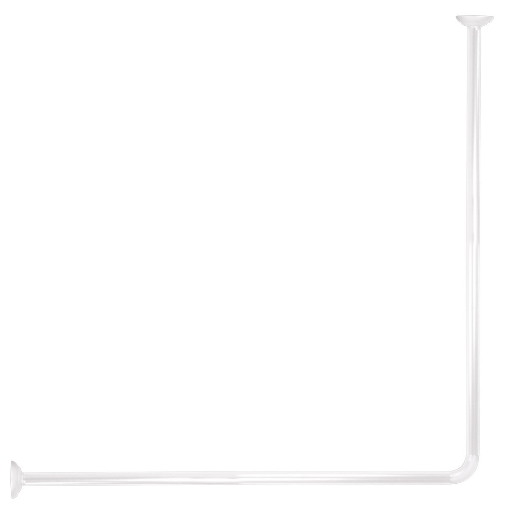 Barre de douche d'angle 80x80 cm aluminium - blanc