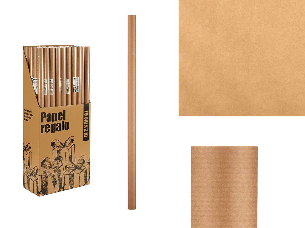 Rouleau papier cadeau 70x200 kraft lisse