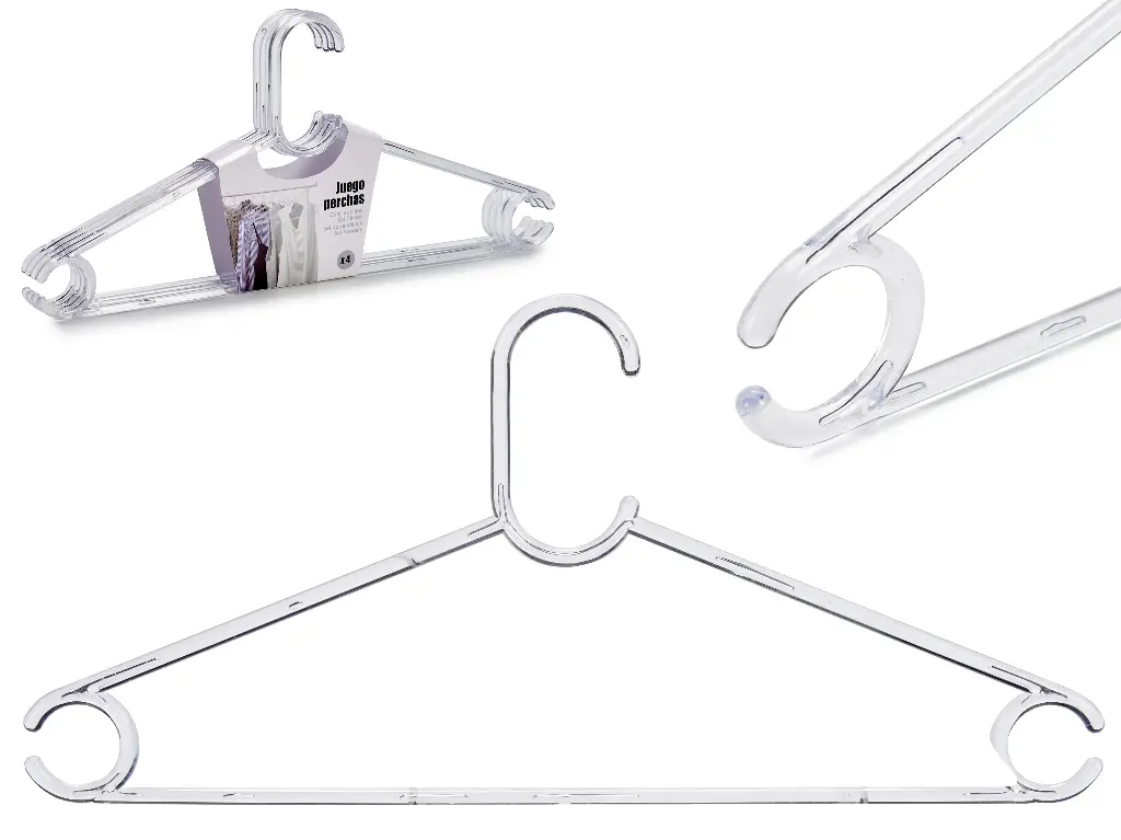 Set 4 cintres plastique transparente