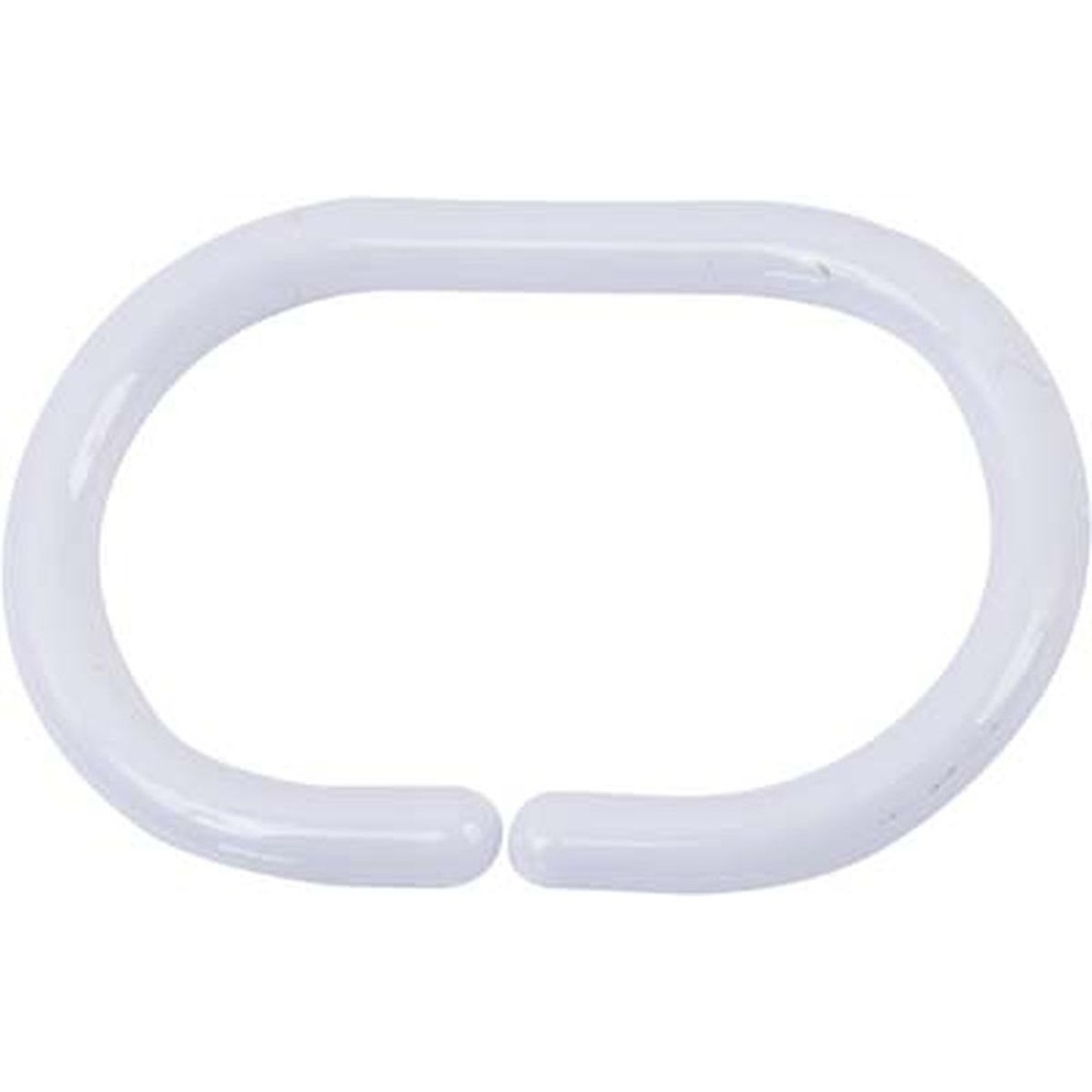 Set de 12 anneaux de douche pp - blanc