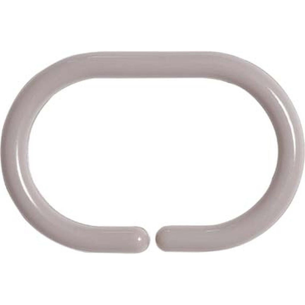 Set de 12 anneaux de douche pp - taupe