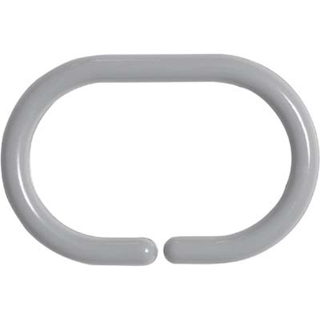 Set de 12 anneaux de douche pp - gris perle
