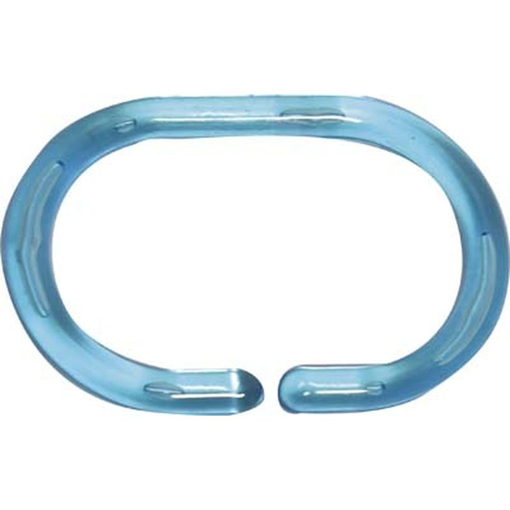 Set de 12 anneaux de douche ps - turquoise translucide