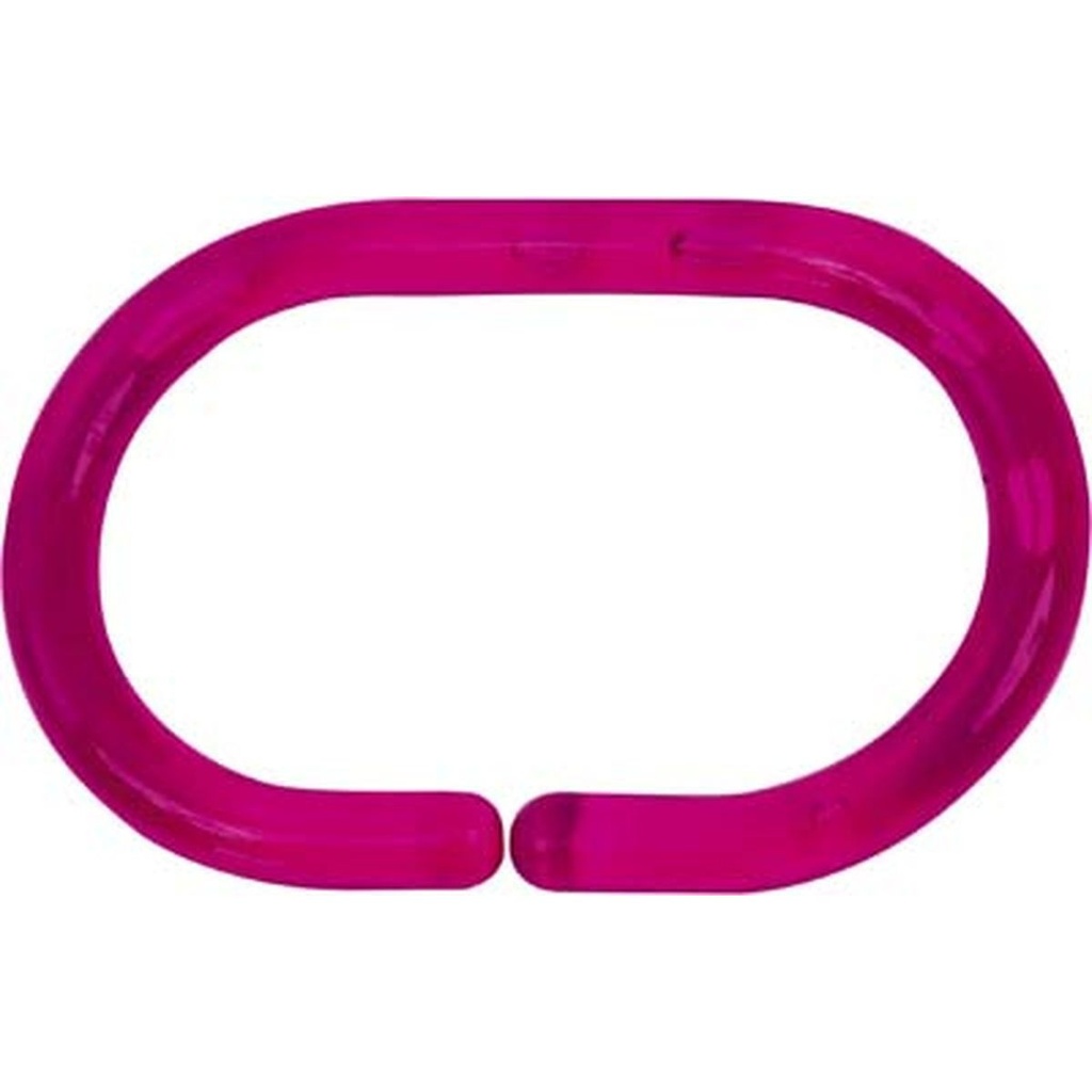 Set de 12 anneaux de douche ps - fuchsia translucide