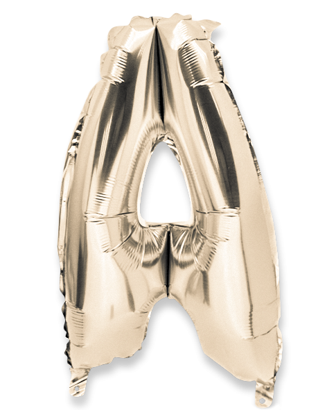 Ballon mylar lettre "a" or 36cm + paille incluse