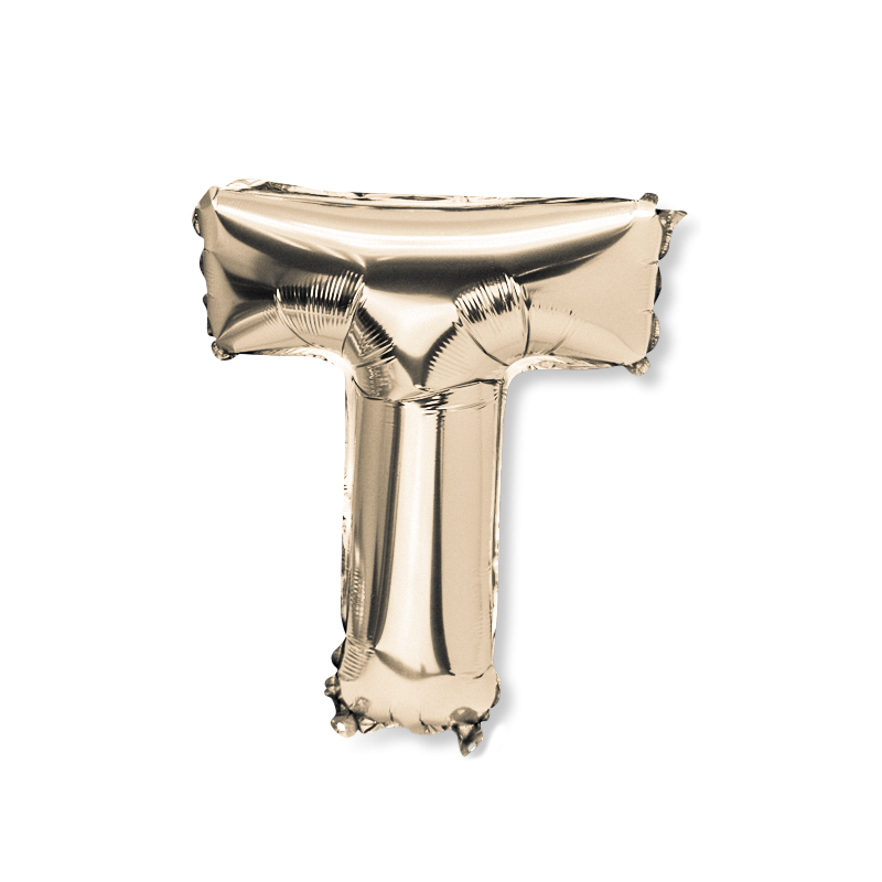 Ballon metal or 36cm lettre t