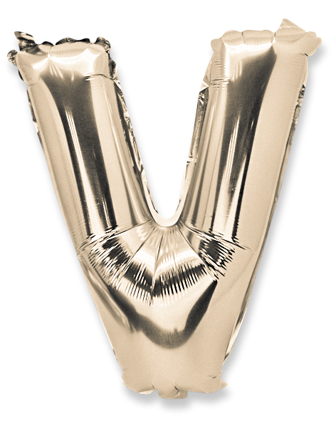  ballon metal or 36cm lettre v