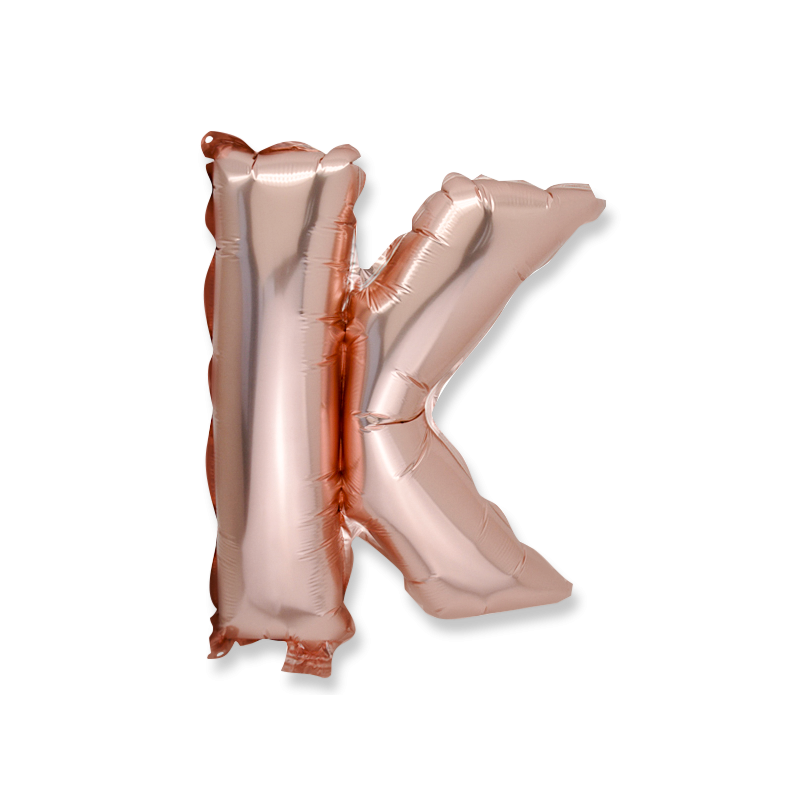 Ballon rose gold 36cm lettre k