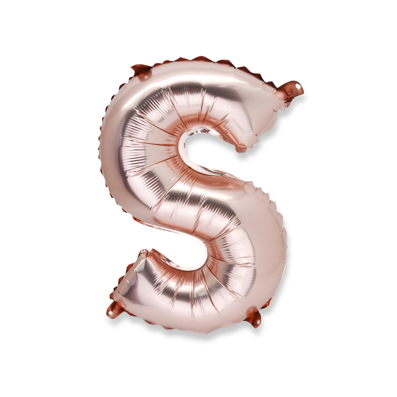 Ballon rose gold 36cm lettre s