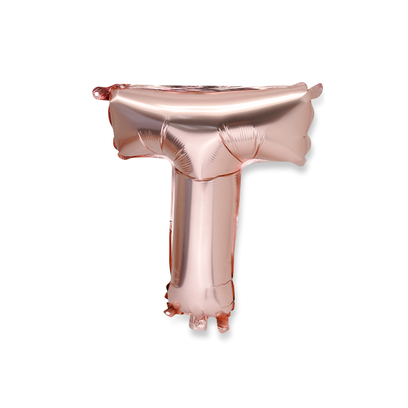 Ballon rose gold 36cm lettre t
