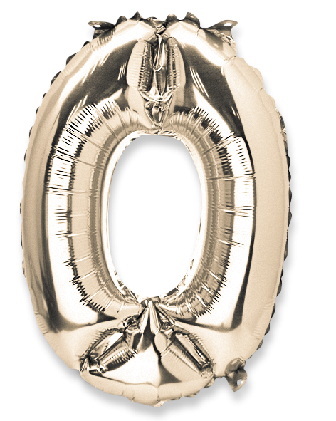  ballon metal or 36cm chiffre 0 pail