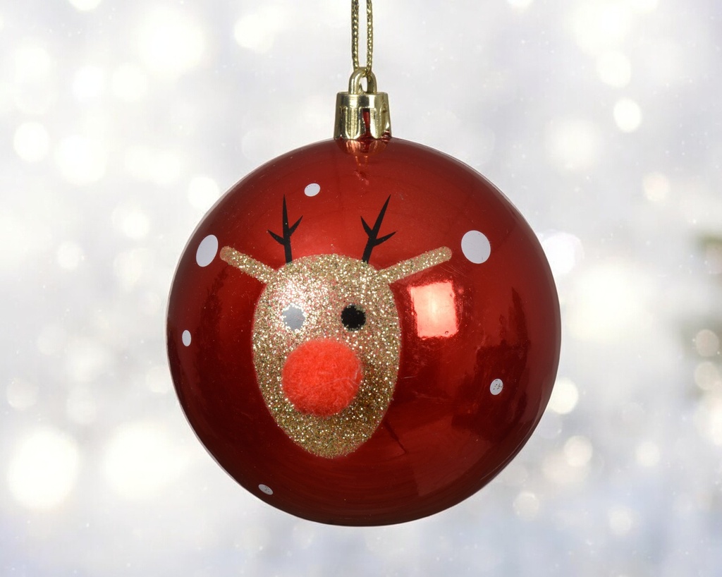 Boule incassable brillant cerf paillettes 