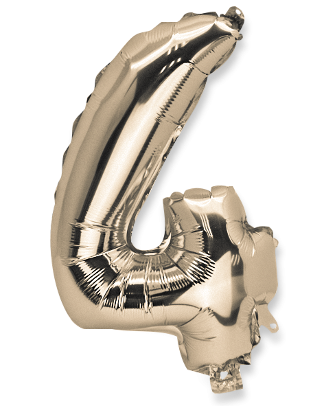  ballon metal or 36cm chiffre 4