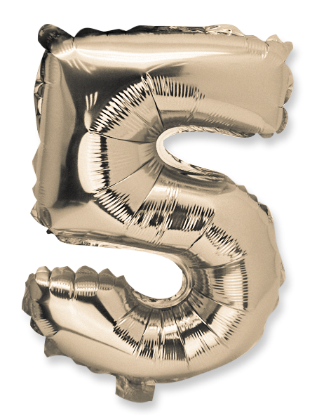  ballon metal or 36cm chiffre 5