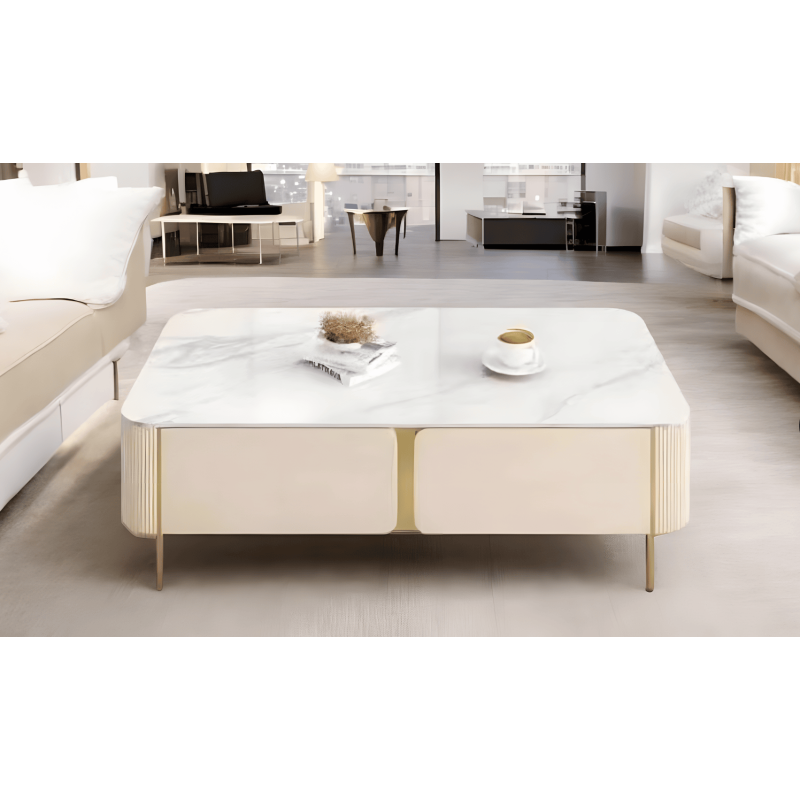 Table basse "carat" couleur champagne