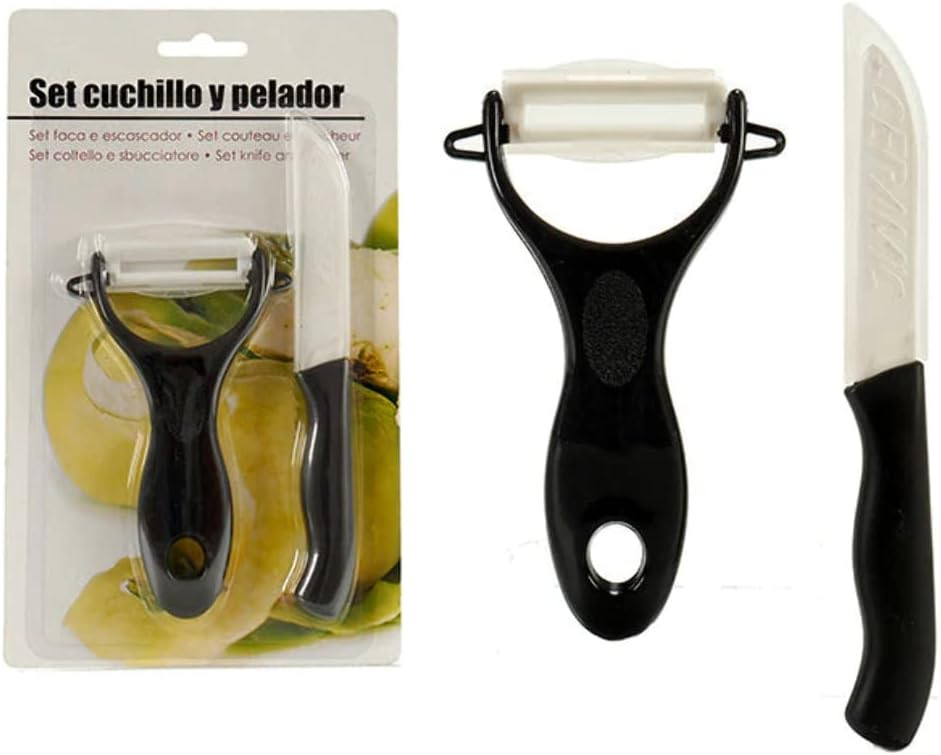 Set eplucheur et couteau plastique noir