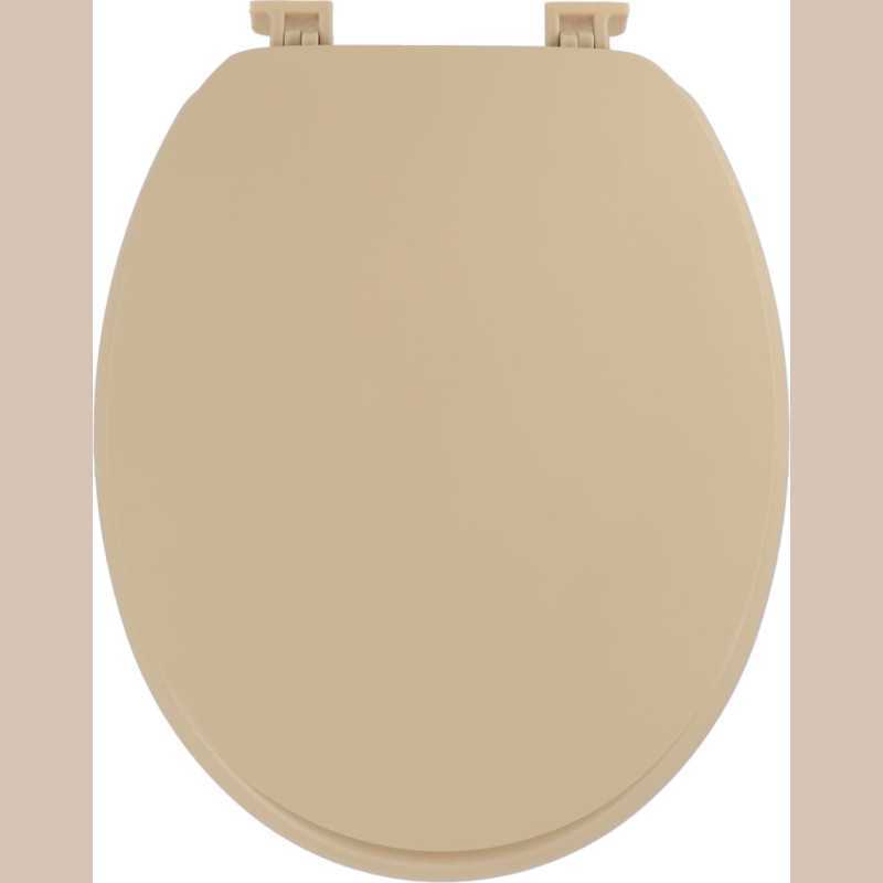 Abattant wc 18 pouces  couv.  design  et attaches plastiques - beige