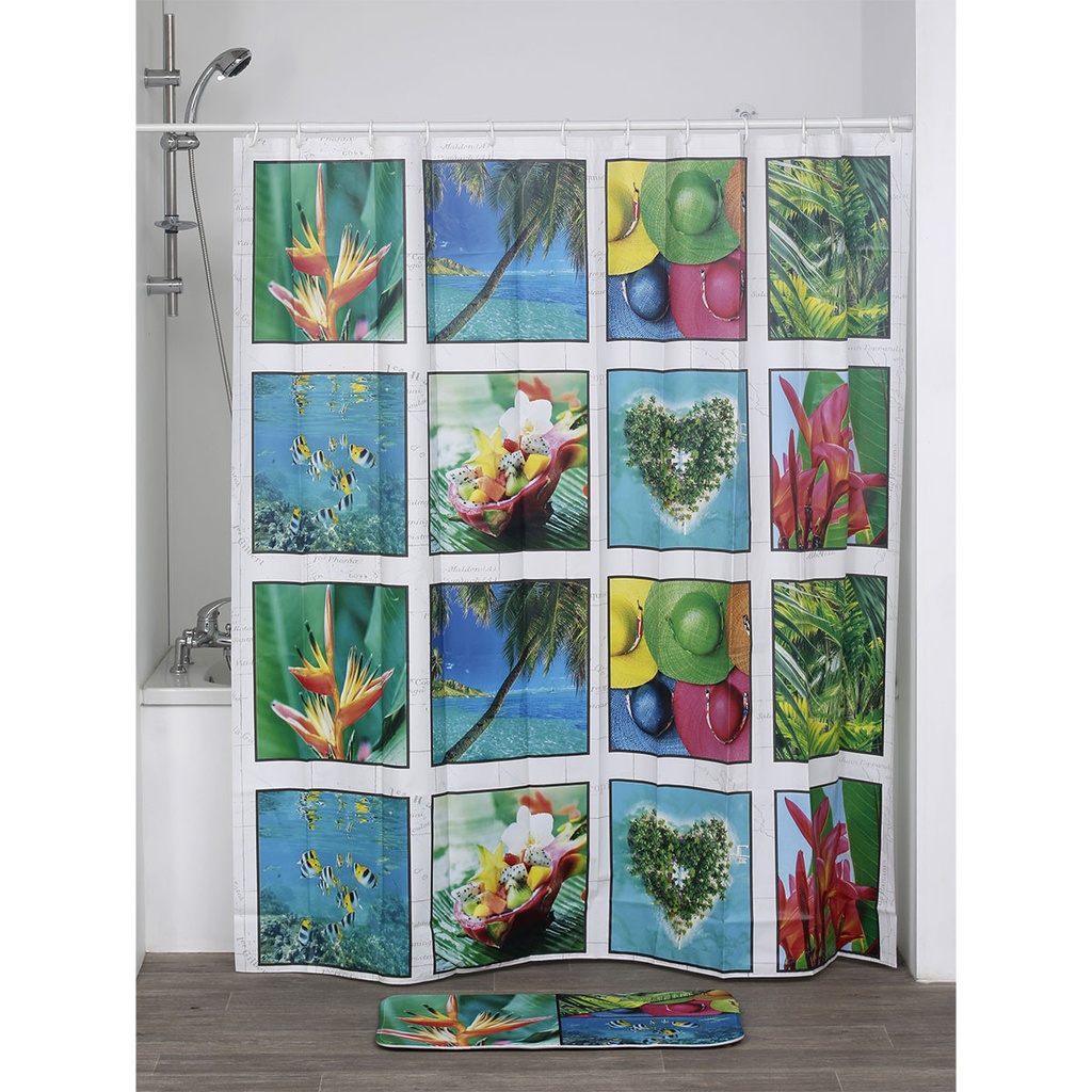 Rideau de douche peva 180x180 cm - island spirit
