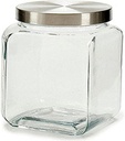 Bocaux verre cuadr 1l couvercle acier