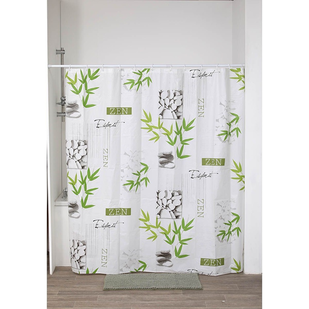 Rideau de douche peva 180x180 cm/12 anneaux blanc - intemporelle