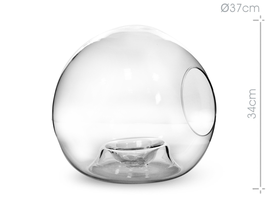 Boule verre avec trou 34 cm