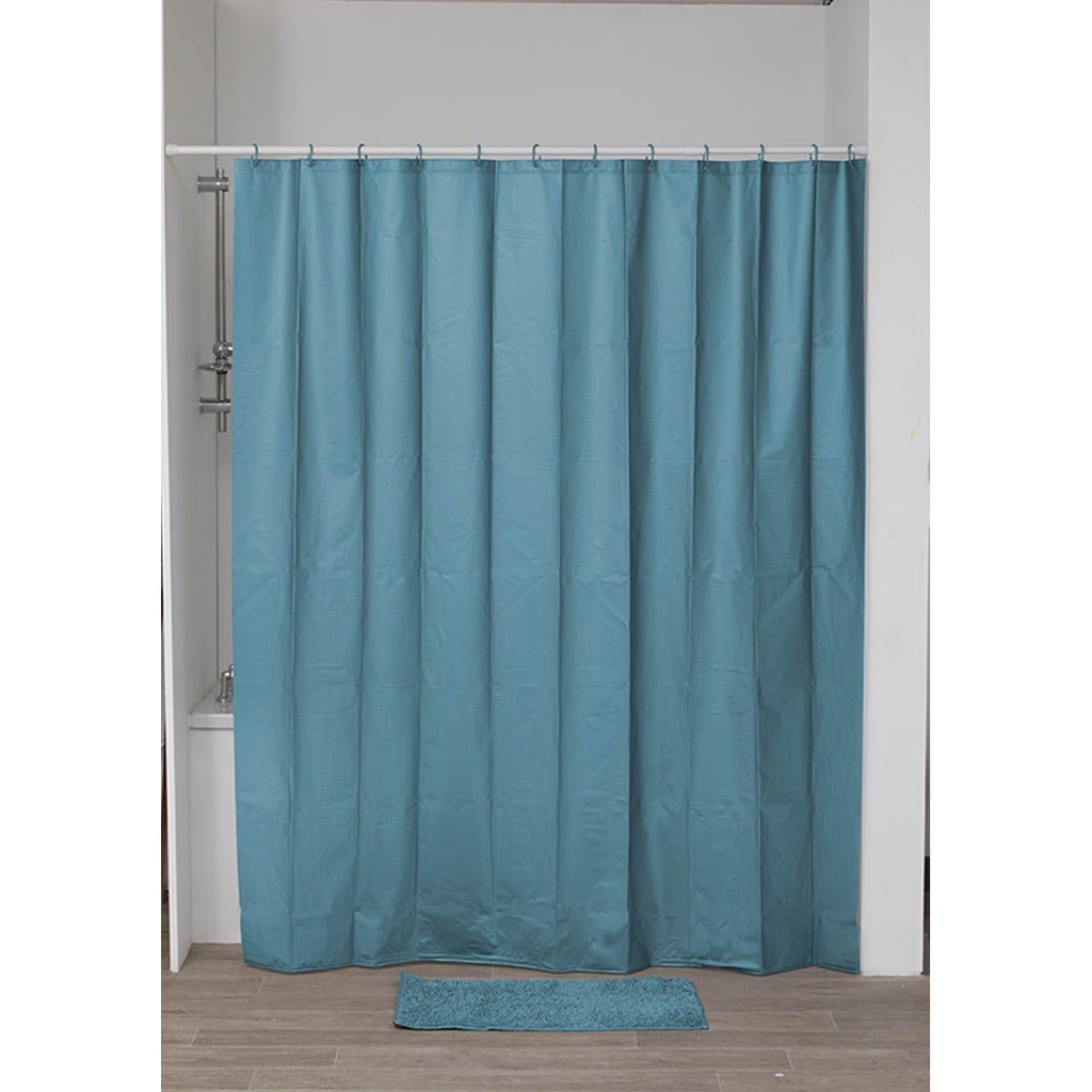 Rideau de douche laser eva 180x200 cm - bleu canard
