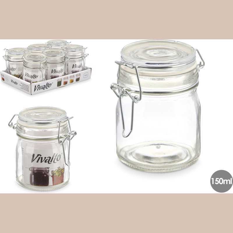 Pot verre rond fermeture hermetique 2