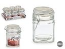 Pot verre carre fermeture hermetique