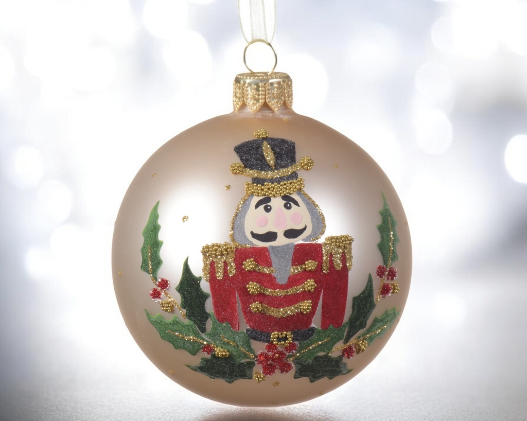 Boule verre mat casse-noisette 