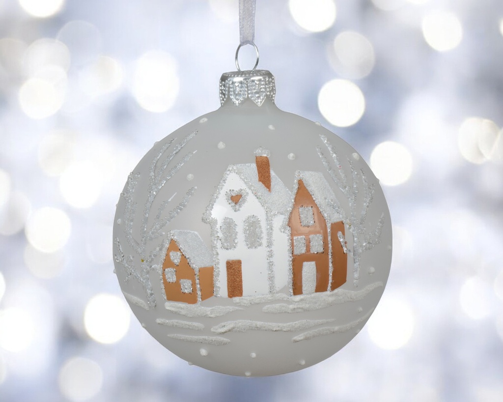 Boule verre mat maisons naturelles 