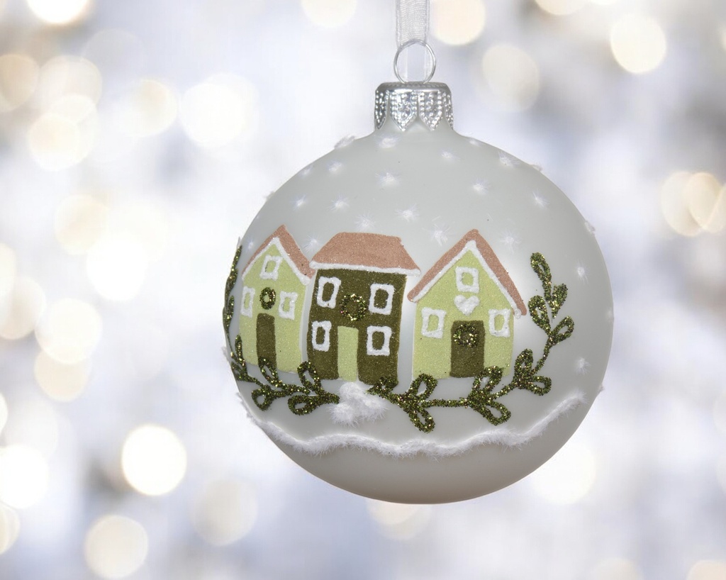 Boule verre mat maisons 