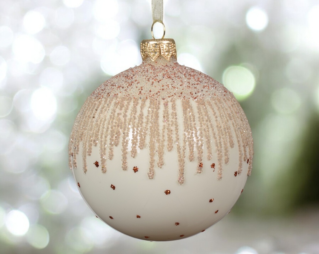Boule verre email haut ballotine avec stalactites 