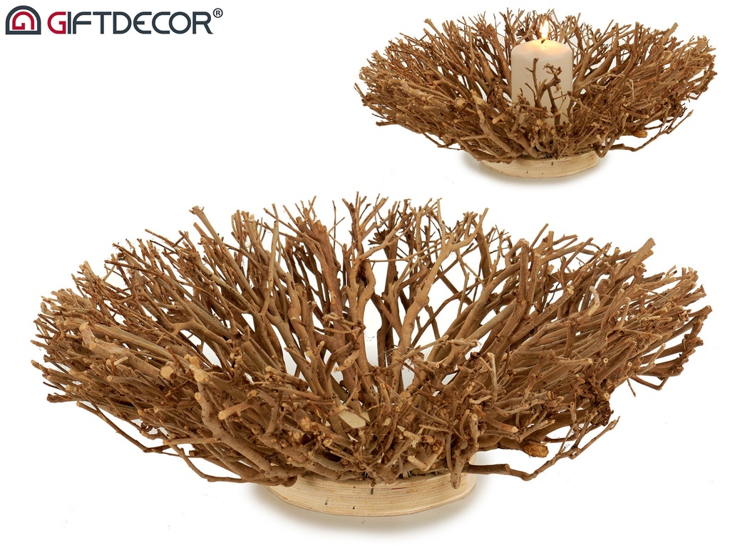 Centre decoratif bois naturel grand