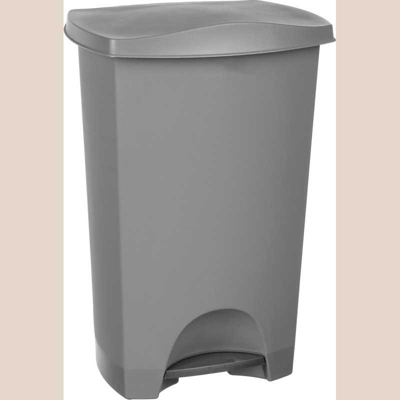 Poubelle pedale plastique 42l gris