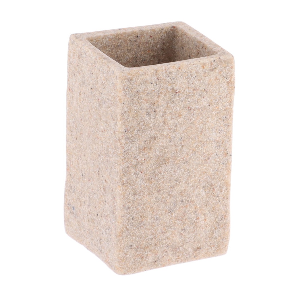 Gobelet polyresine carre effet pierre - naturel